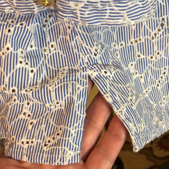 LILLY PULITZER size XLarge Gold LOGO buttons Long Tunic Floral Preppy $228 NEW - Picture 14 of 16